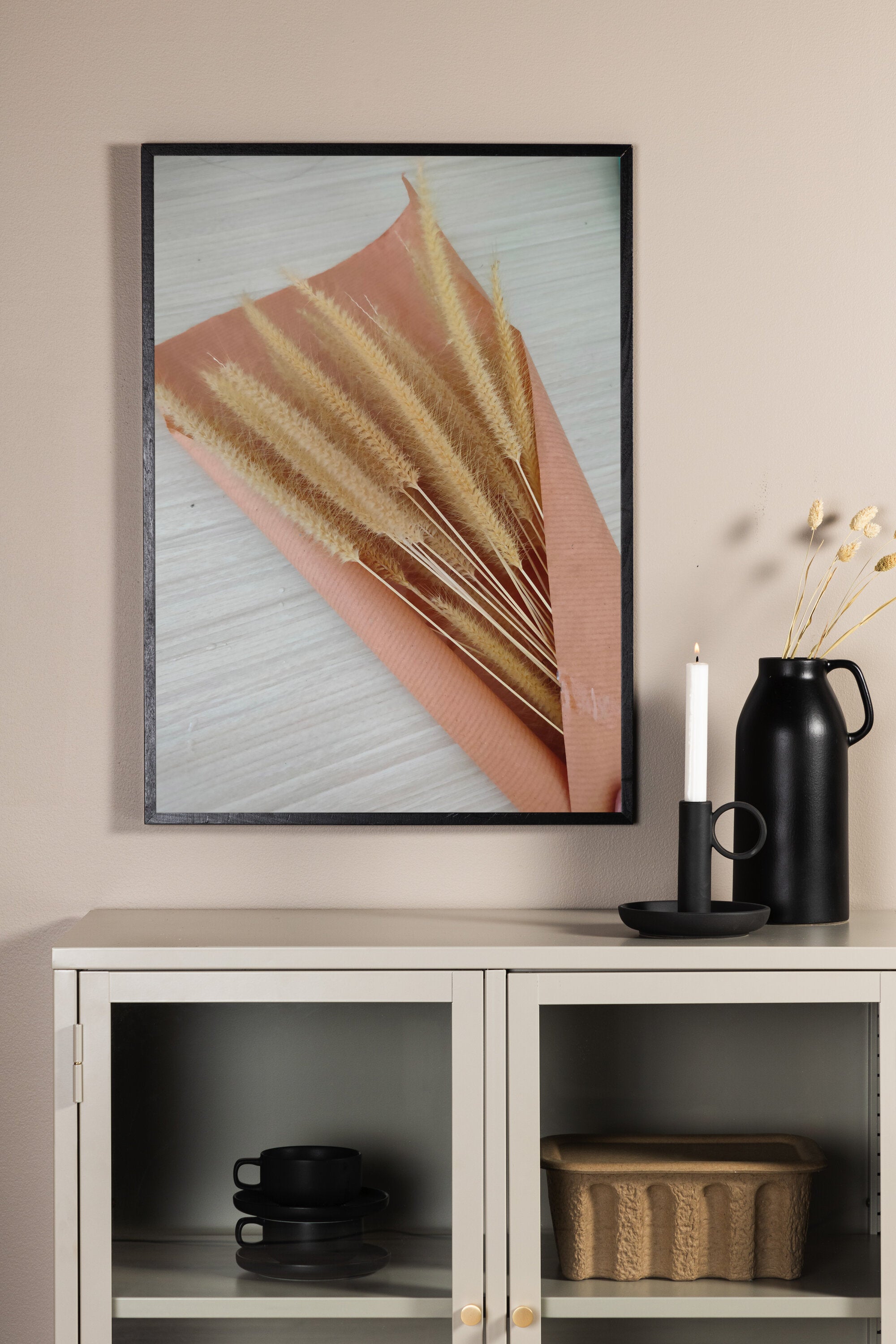 60086-002_ms Trockenblumen Poster Beige,Rosa