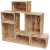 6 tlg. Set Holzkiste | Weinkiste zum Dekorieren von holz4home®Geflammt