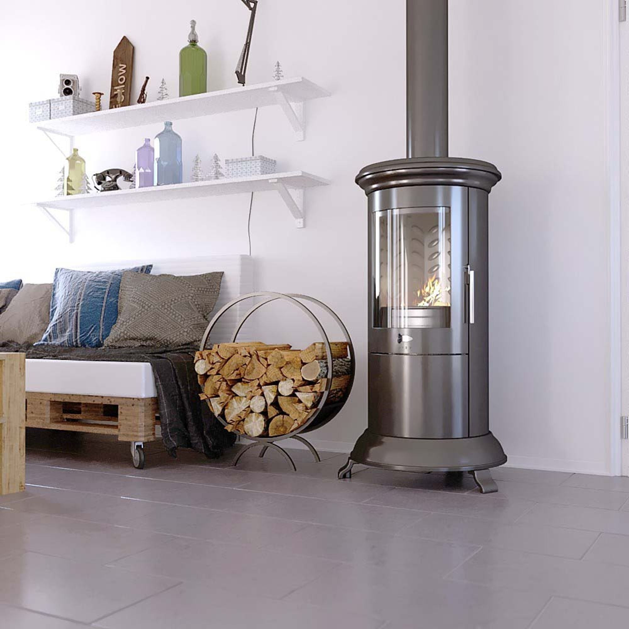 Rundes Kaminholzregal
