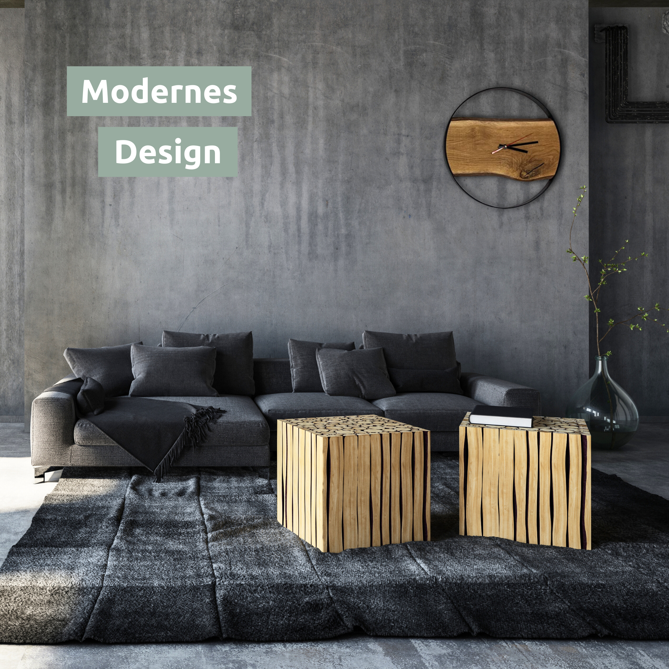 H4H179Scene_2_fac1fe5e-b0a6-48f1-838c-2a5d041ad029 kalb | Rustikale Wanduhr 58 cm aus Eichenholz mit Stahlrahmen handgefertigt