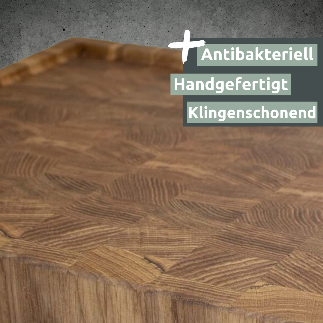 Schneidebrett | Steakbrett Stirnholz Eiche L=43 cm