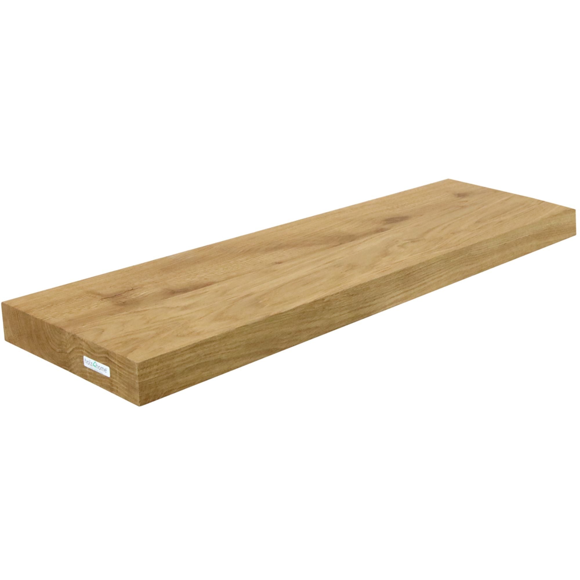 H4H334-Freisteller Schwebendes Wandregal aus massiver Eiche – Natur geöltes Massivholz Regal für stilvolle Wanddekoration Eiche ohne Baumkante 100 cm Eiche 70 cm ohne Baumkante
