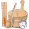 Saunazubehör mit Saunaeimer, Saunakelle, Sanduhr & Thermometer