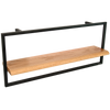 Wandregal long in schwarz gerahmt von holz4home®Natur / ohne Baumkante