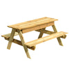 kalb | Kinder Picknicktisch Waldsee 100 x 40 x 93 x cm Gartenmöbel Bank & Tisch Massiv Echtholz KIDS
