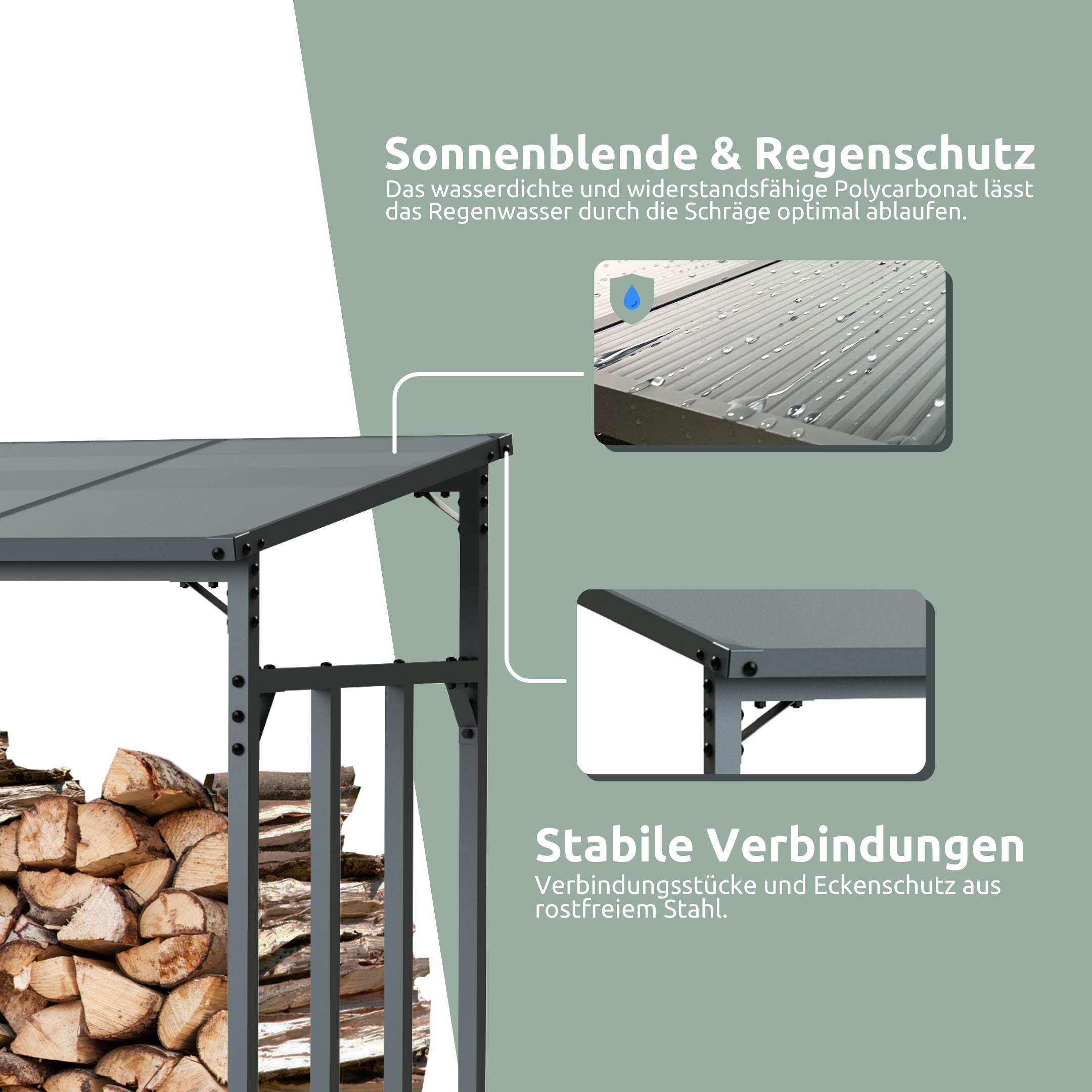Kaminholzunterstand MetallL (1.6RM 2.5SRM)