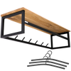 Wandgarderobe mit Ablage aus Eiche und Metall - Kleidergarderobe Flurmit Baumkante