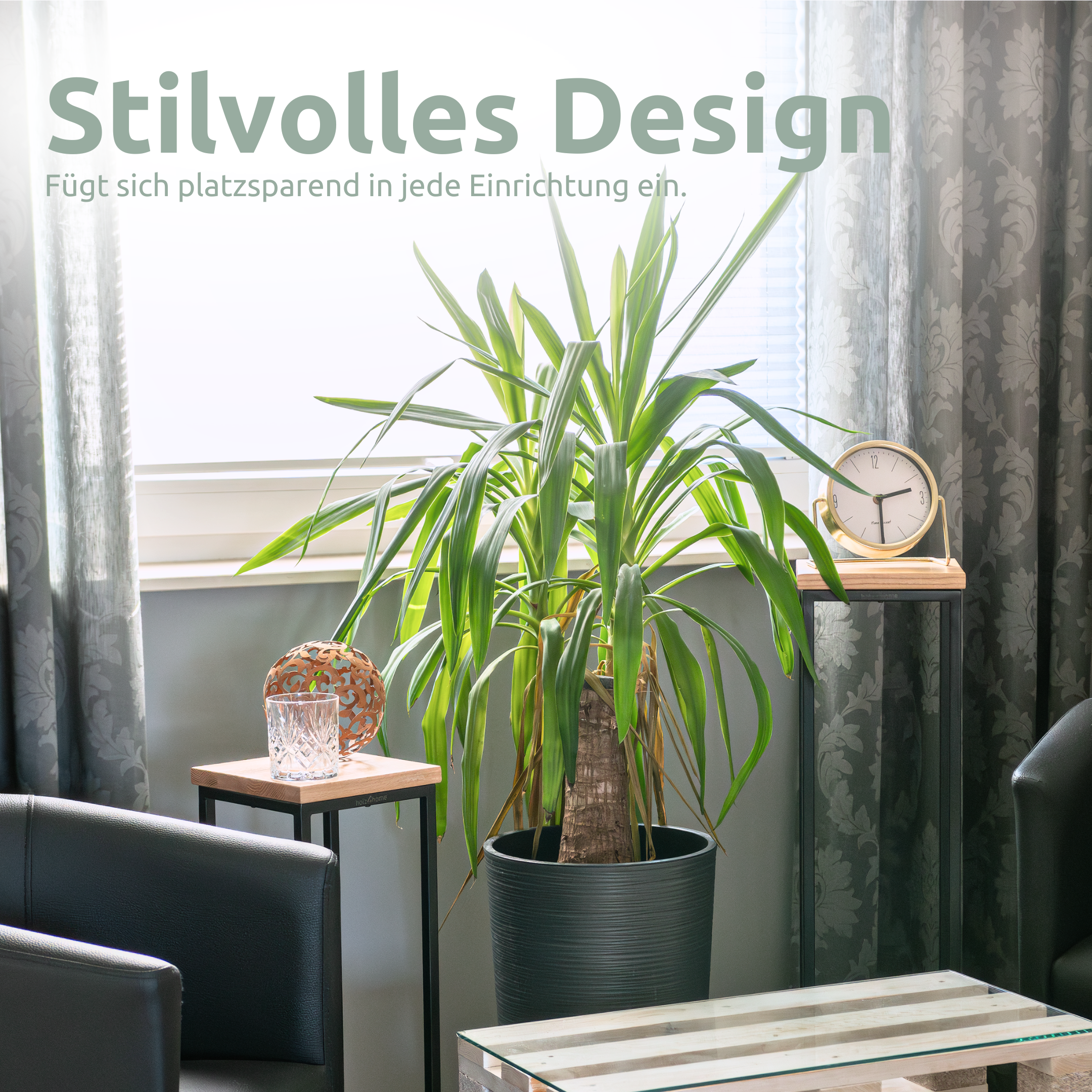 Blumenständer Dekoständer Eiche Natur geölt70 cm