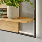 kalb TV Wohnwand Set mit Lowboard und beleuchtetem Wandregal in Eiche Graphit, Made in Germany