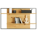 kalb TV Wohnwand Set mit Lowboard und beleuchtetem Wandregal in Eiche Graphit, Made in Germany