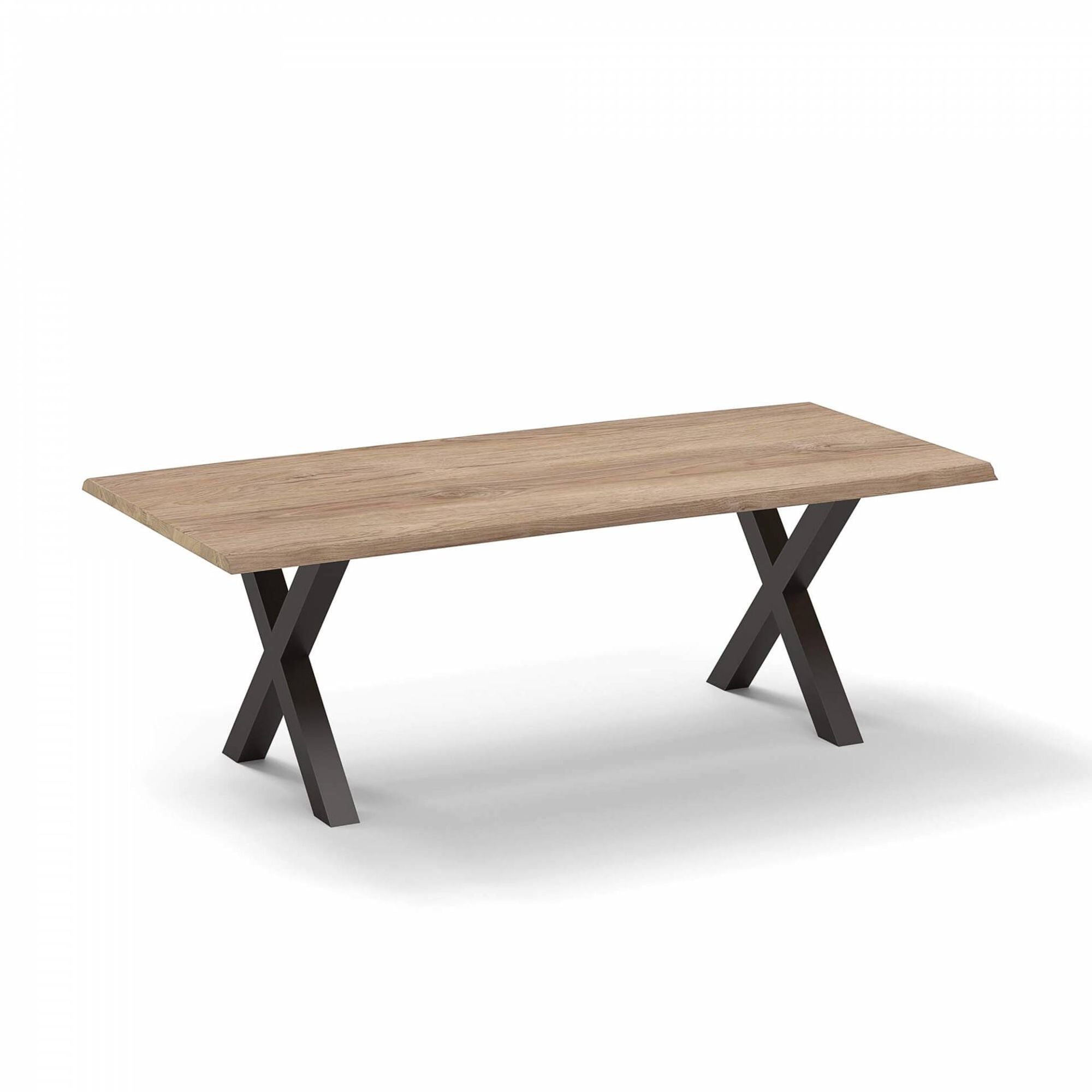 Tischplatte aus massiver Eiche mit Baumkante 4cm Stärke verschiedene Maße 120 x 70 cm