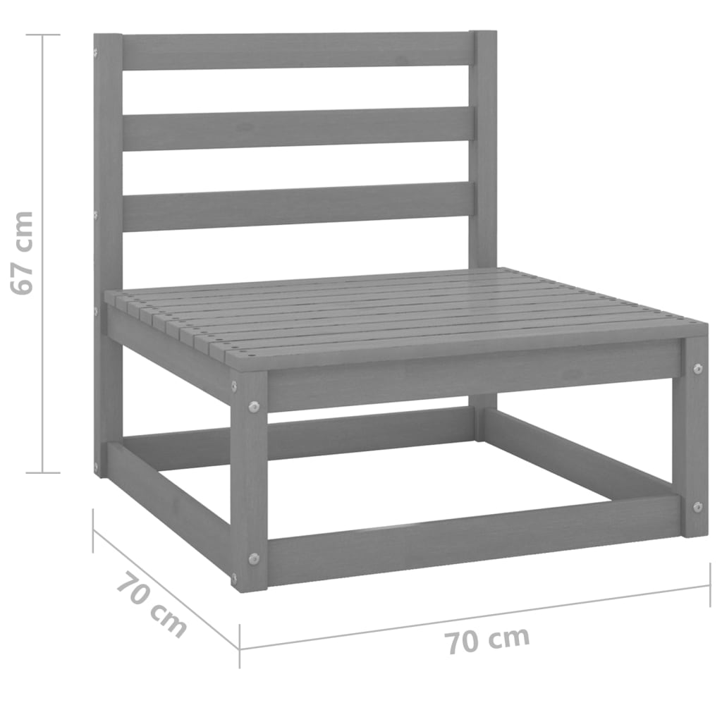 10 - tlg. Garten - Lounge - Set Grau Kiefer Massivholz - Gartenmöbel - Sets - 8720286469194 - kalb - Living.de