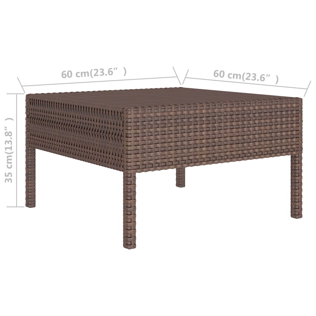 10 - tlg. Garten - Lounge - Set mit Auflagen Poly Rattan Braun - Gartenmöbel - Sets - 8720286178546 - kalb - Living.de