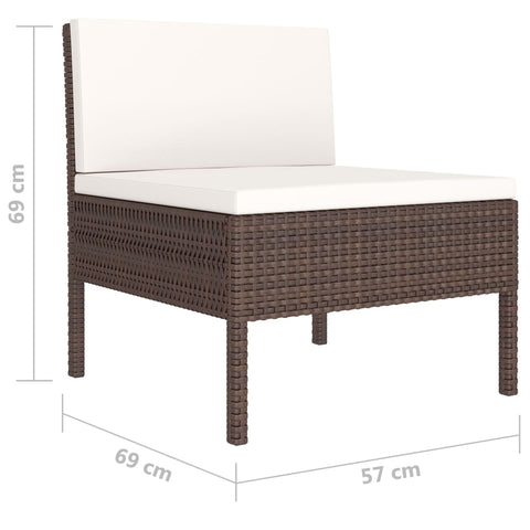 10 - tlg. Garten - Lounge - Set mit Auflagen Poly Rattan Braun - Gartenmöbel - Sets - 8720286178508 - kalb - Living.de