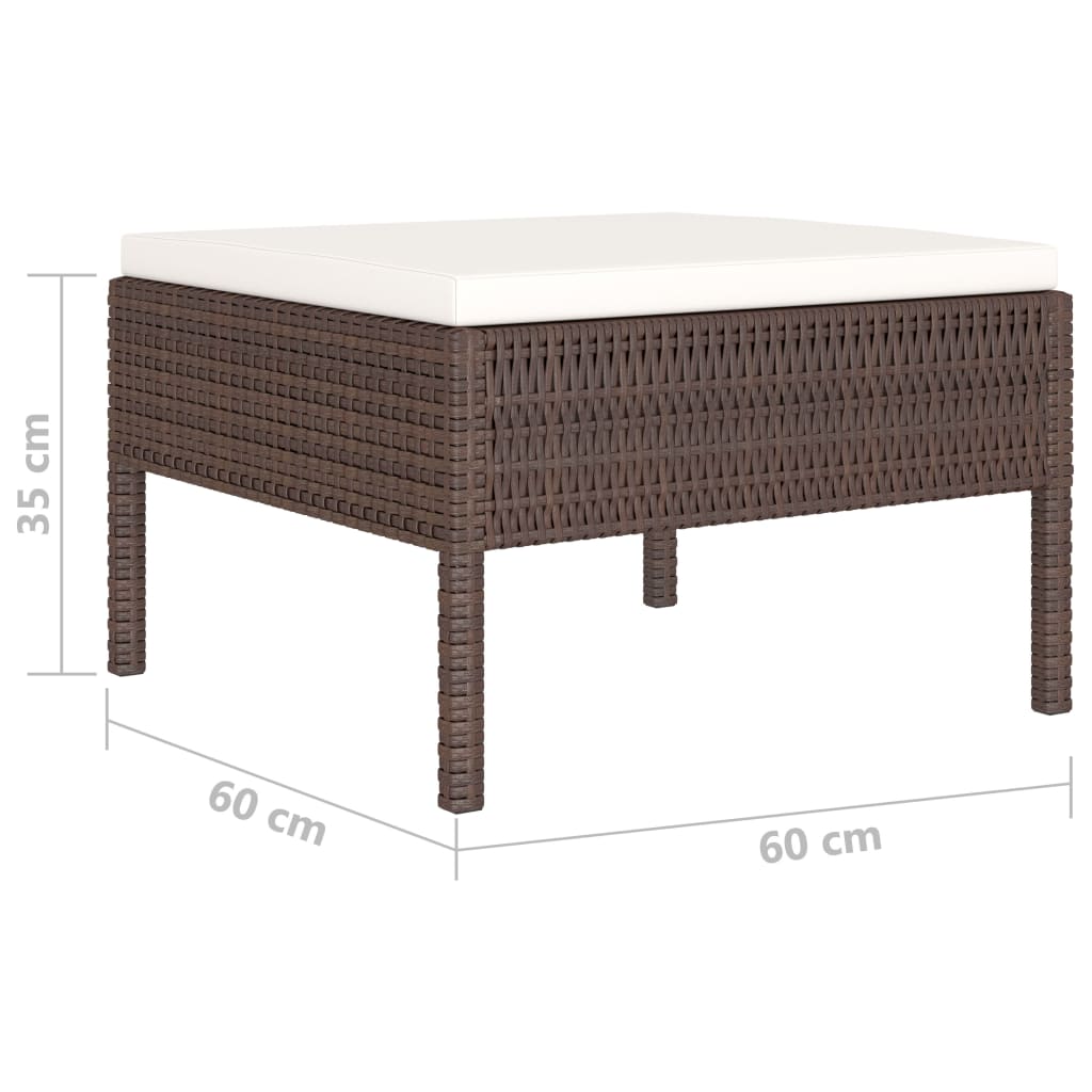 10 - tlg. Garten - Lounge - Set mit Auflagen Poly Rattan Braun - Gartenmöbel - Sets - 8720286178508 - kalb - Living.de