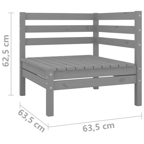 10-tlg. Garten-Lounge-Set Grau Massivholz Kiefer - kalb-Living.de