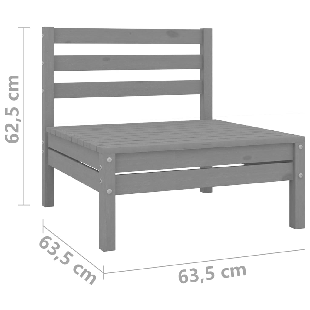 10-tlg. Garten-Lounge-Set Grau Massivholz Kiefer - kalb-Living.de