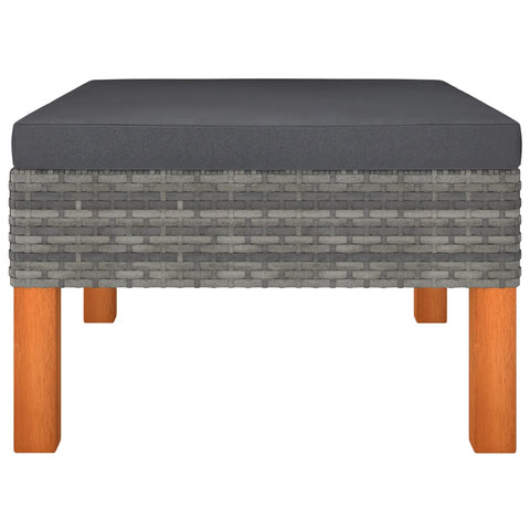 10-tlg. Garten-Lounge-Set Poly Rattan und Eukalyptusholz Grau - kalb-Living.de