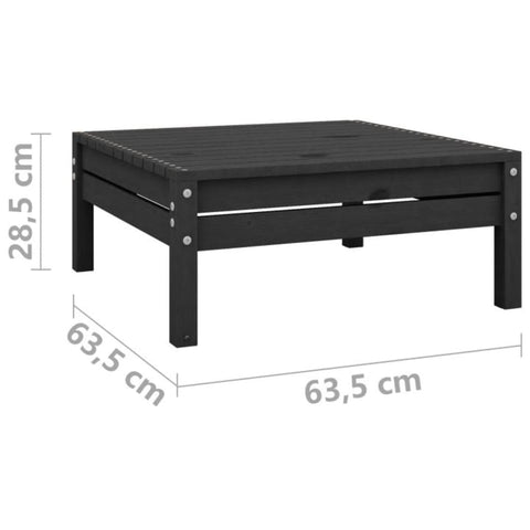 10-tlg. Garten-Lounge-Set Schwarz Massivholz Kiefer - kalb-Living.de