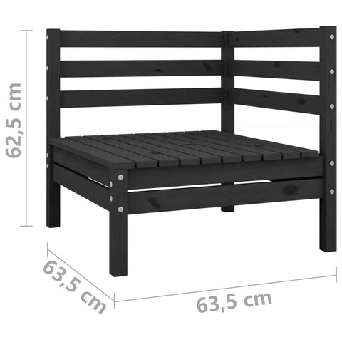 10-tlg. Garten-Lounge-Set Schwarz Massivholz Kiefer - kalb-Living.de