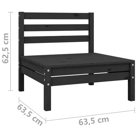 10-tlg. Garten-Lounge-Set Schwarz Massivholz Kiefer - kalb-Living.de