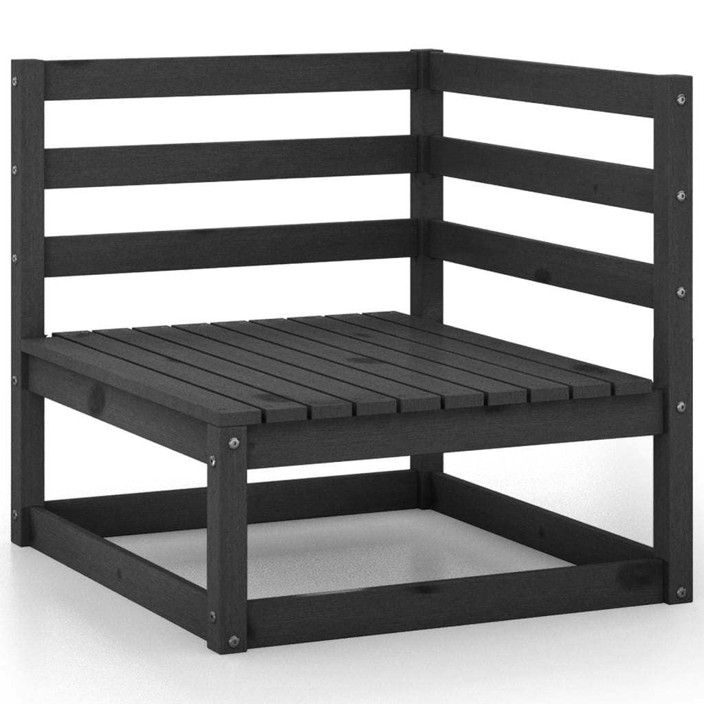 10-tlg. Garten-Lounge-Set Schwarz Massivholz Kiefer - kalb-Living.de