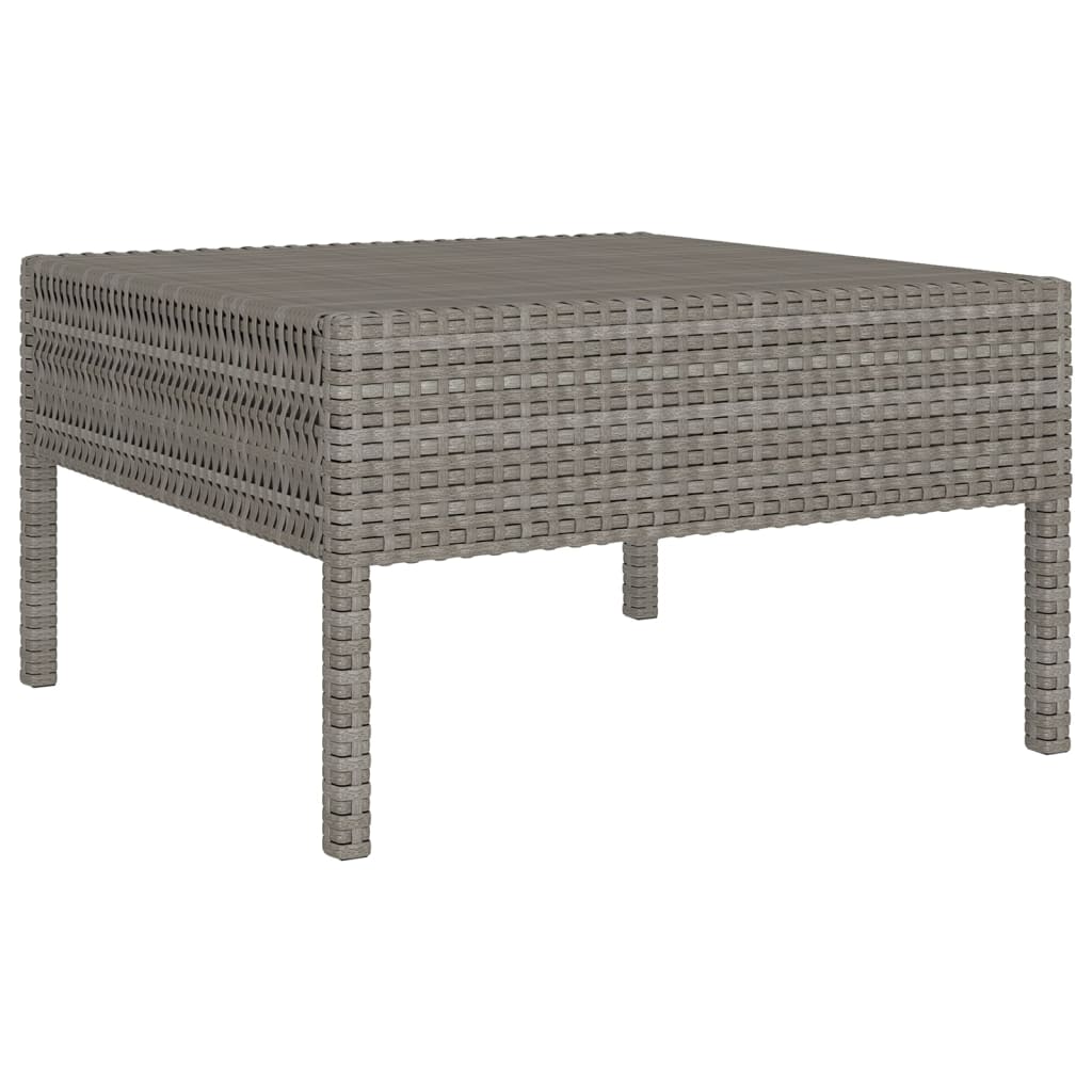 10-tlg. Garten-Lounge-Set mit Auflagen Poly Rattan Grau - kalb-Living.de