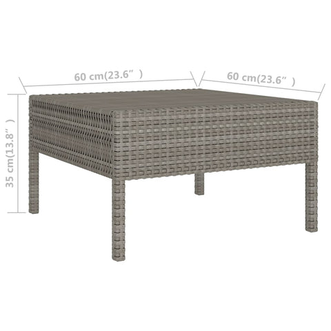 10-tlg. Garten-Lounge-Set mit Auflagen Poly Rattan Grau - kalb-Living.de