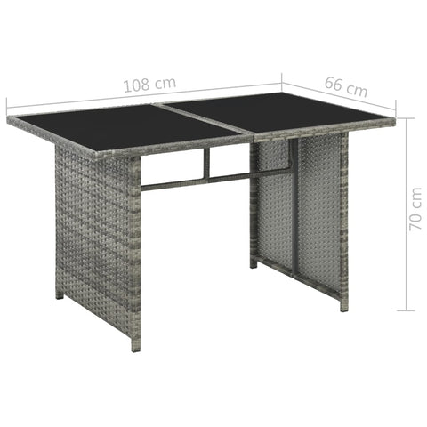 10-tlg. Garten-Lounge-Set mit Auflagen Poly Rattan Grau - kalb-Living.de