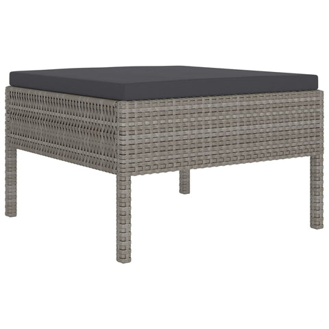 10-tlg. Garten-Lounge-Set mit Auflagen Poly Rattan Grau - kalb-Living.de