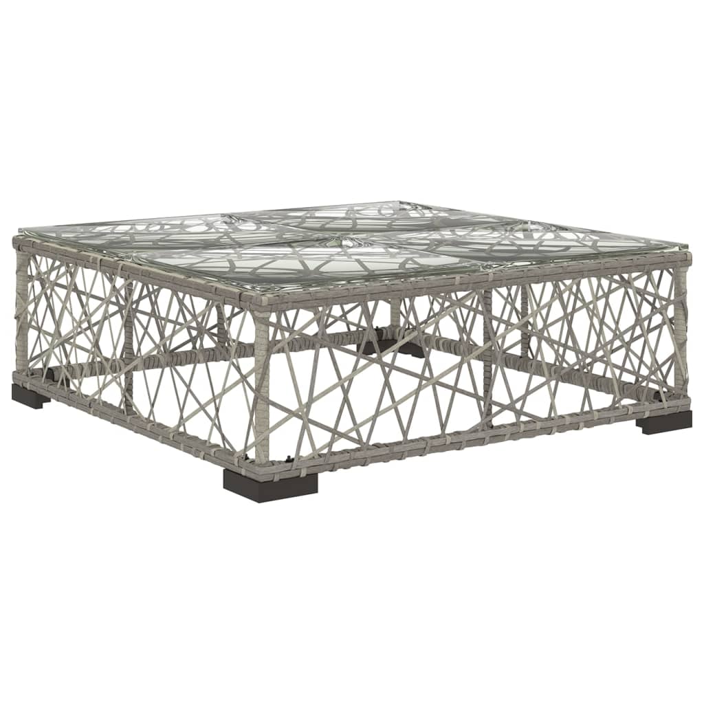 10-tlg. Garten-Lounge-Set mit Auflagen Poly Rattan Grau - kalb-Living.de