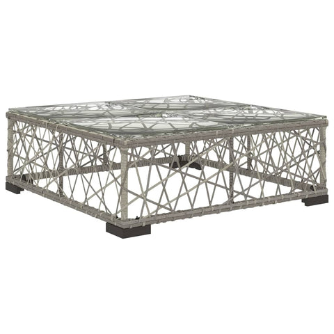 10-tlg. Garten-Lounge-Set mit Auflagen Poly Rattan Grau - kalb-Living.de