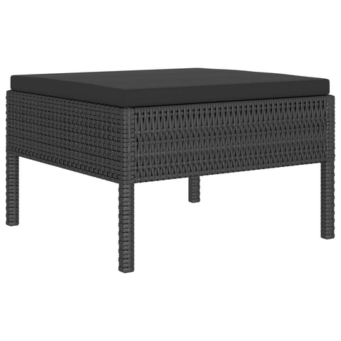 10-tlg. Garten-Lounge-Set mit Auflagen Poly Rattan Schwarz - kalb-Living.de