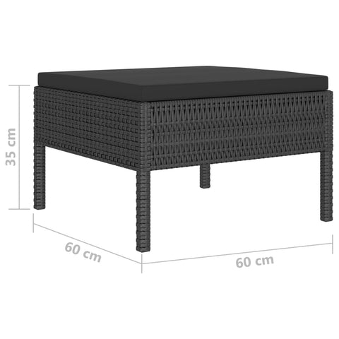 10-tlg. Garten-Lounge-Set mit Auflagen Poly Rattan Schwarz - kalb-Living.de
