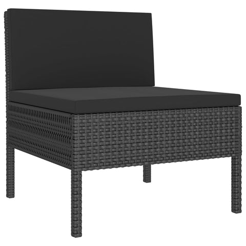 10-tlg. Garten-Lounge-Set mit Auflagen Poly Rattan Schwarz - kalb-Living.de
