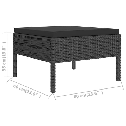 10-tlg. Garten-Lounge-Set mit Auflagen Poly Rattan Schwarz - kalb-Living.de