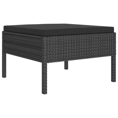 10-tlg. Garten-Lounge-Set mit Auflagen Poly Rattan Schwarz - kalb-Living.de