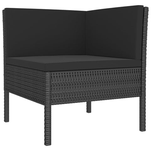 10-tlg. Garten-Lounge-Set mit Auflagen Poly Rattan Schwarz - kalb-Living.de