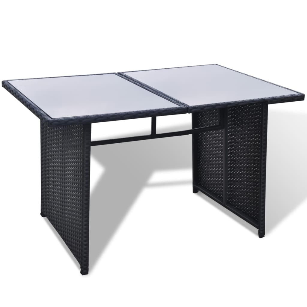 10-tlg. Garten-Lounge-Set mit Auflagen Poly Rattan Schwarz - kalb-Living.de