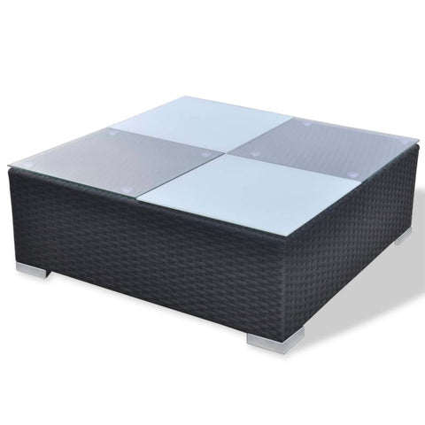 10-tlg. Garten-Lounge-Set mit Auflagen Poly Rattan Schwarz - kalb-Living.de