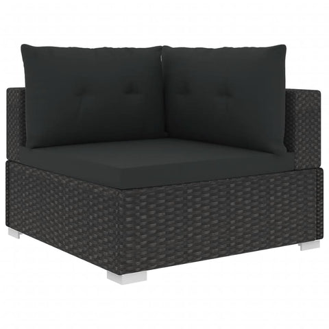 10-tlg. Garten-Lounge-Set mit Auflagen Poly Rattan Schwarz - kalb-Living.de