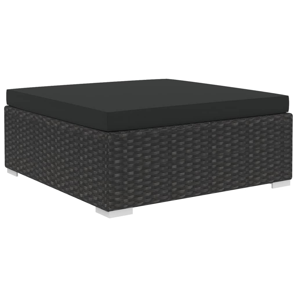 10-tlg. Garten-Lounge-Set mit Auflagen Poly Rattan Schwarz - kalb-Living.de