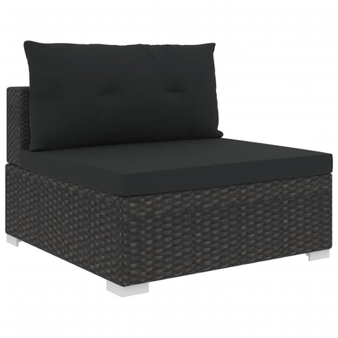 10-tlg. Garten-Lounge-Set mit Auflagen Poly Rattan Schwarz - kalb-Living.de