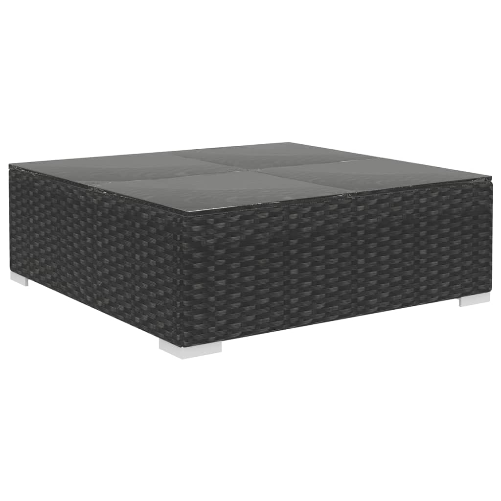 10-tlg. Garten-Lounge-Set mit Auflagen Poly Rattan Schwarz - kalb-Living.de