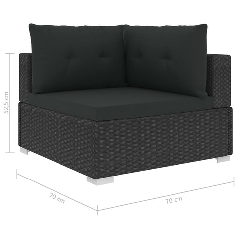 10-tlg. Garten-Lounge-Set mit Auflagen Poly Rattan Schwarz - kalb-Living.de