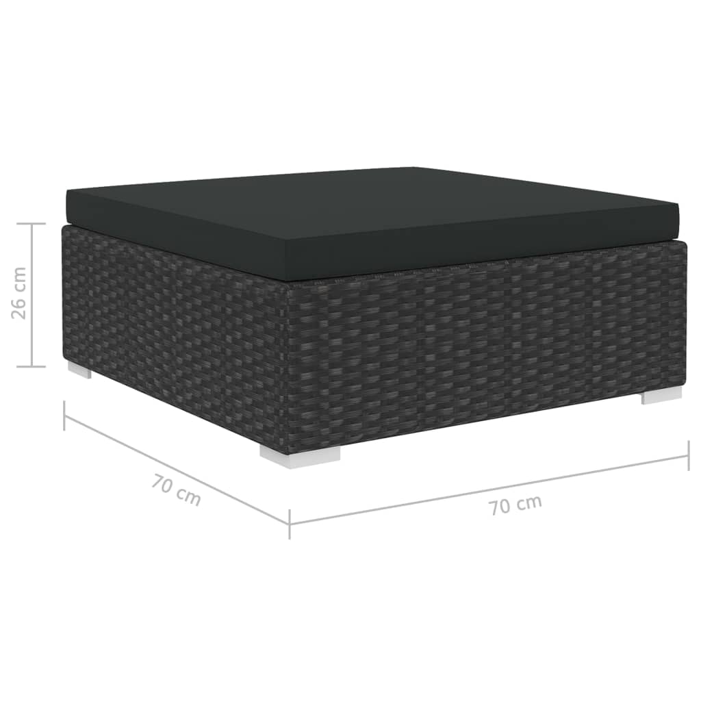 10-tlg. Garten-Lounge-Set mit Auflagen Poly Rattan Schwarz - kalb-Living.de
