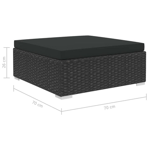 10-tlg. Garten-Lounge-Set mit Auflagen Poly Rattan Schwarz - kalb-Living.de