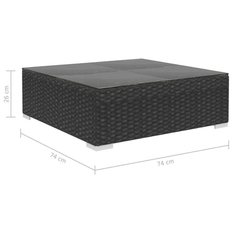 10-tlg. Garten-Lounge-Set mit Auflagen Poly Rattan Schwarz - kalb-Living.de