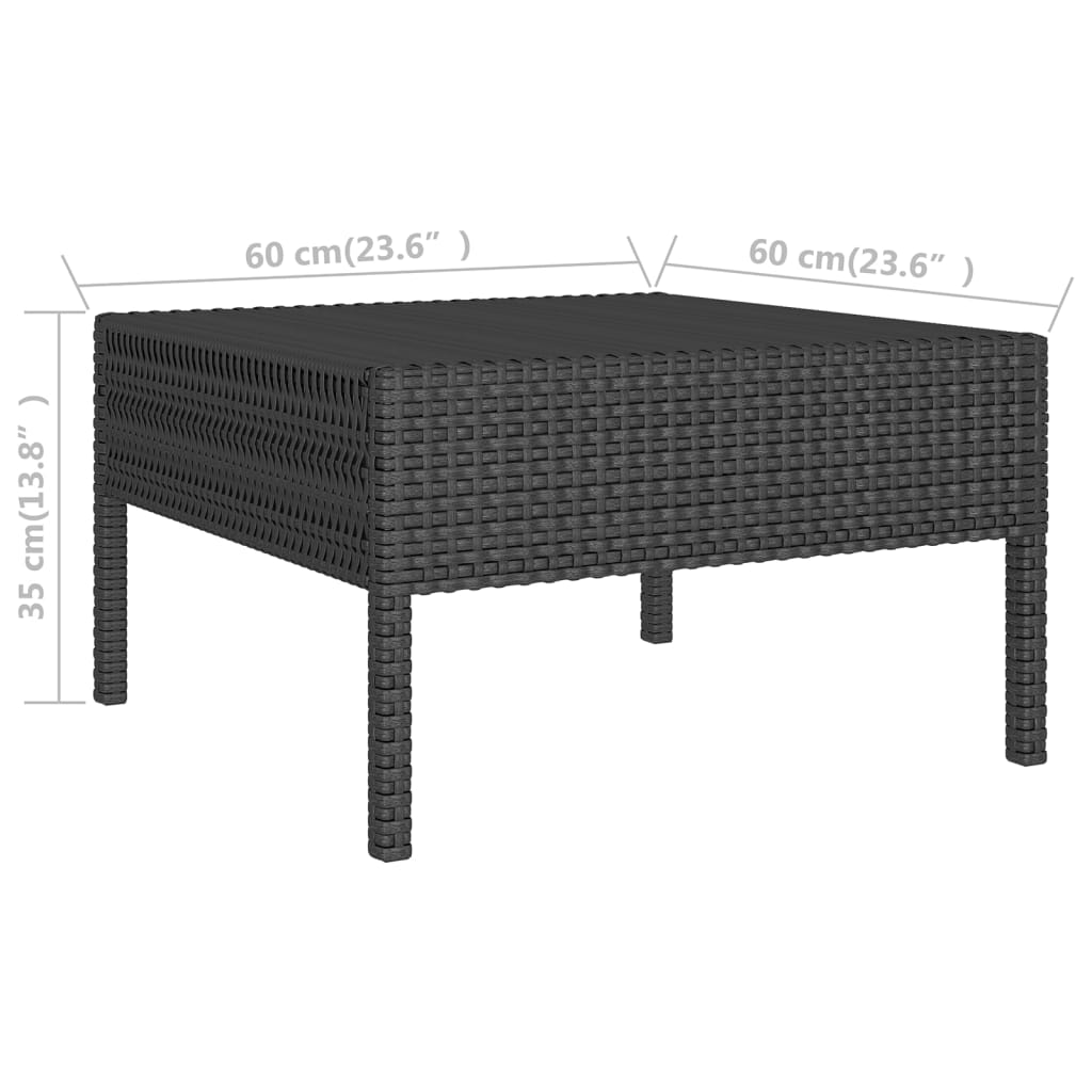 10-tlg. Garten-Lounge-Set mit Auflagen Poly Rattan Schwarz - kalb-Living.de
