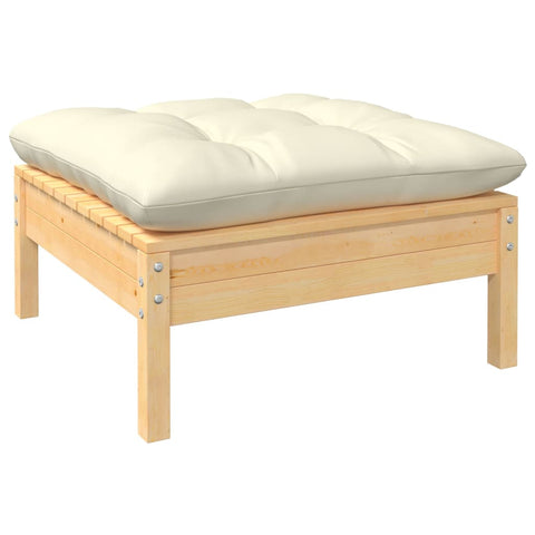 10-tlg. Garten-Lounge-Set mit Creme Kissen Massivholz Kiefer - kalb-Living.de